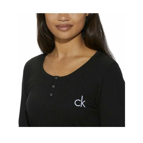 Calvin Klein Womens Long Sleeve Pant Set Logo Size Small Black/White - Picture 3 of 4